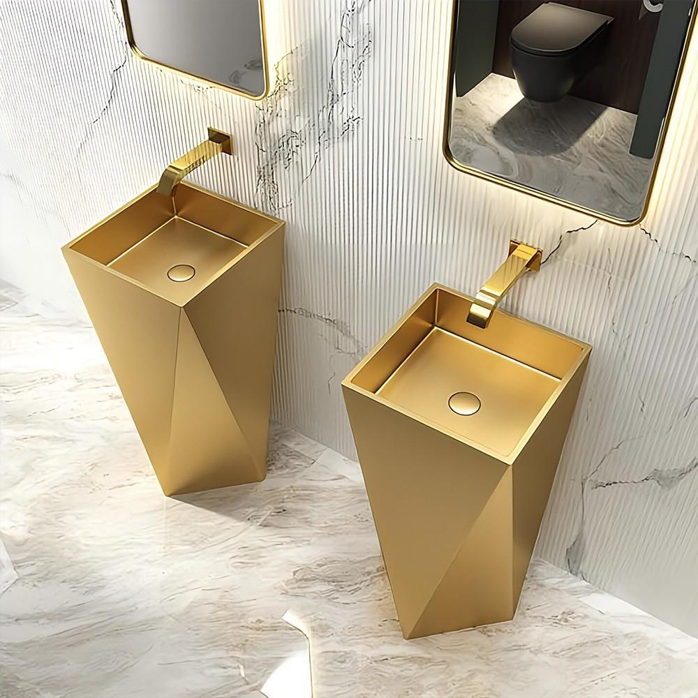 Graffe Prisma Altın Paslanmaz Çelik Monoblok Lavabo