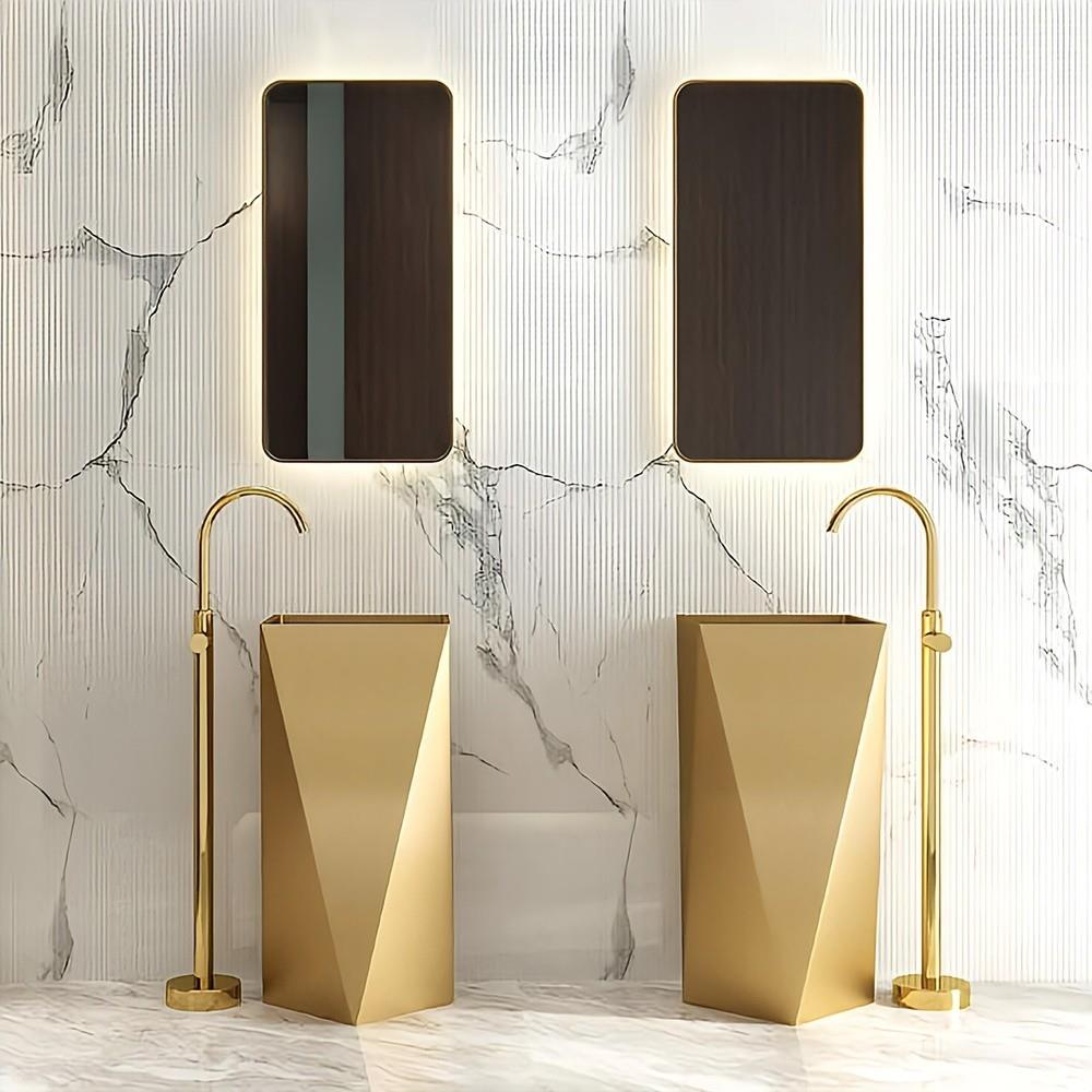 Graffe Prisma Altın Paslanmaz Çelik Monoblok Lavabo