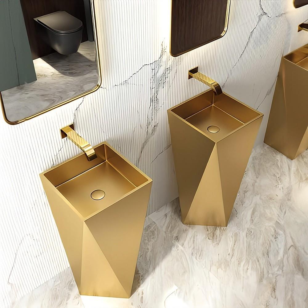 Graffe Prisma Altın Paslanmaz Çelik Monoblok Lavabo