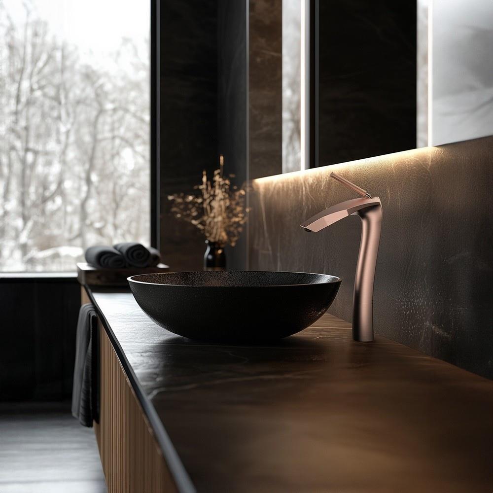 Graffe Serene Fırçalı Rose Gold Çanak Lavabo Bataryası