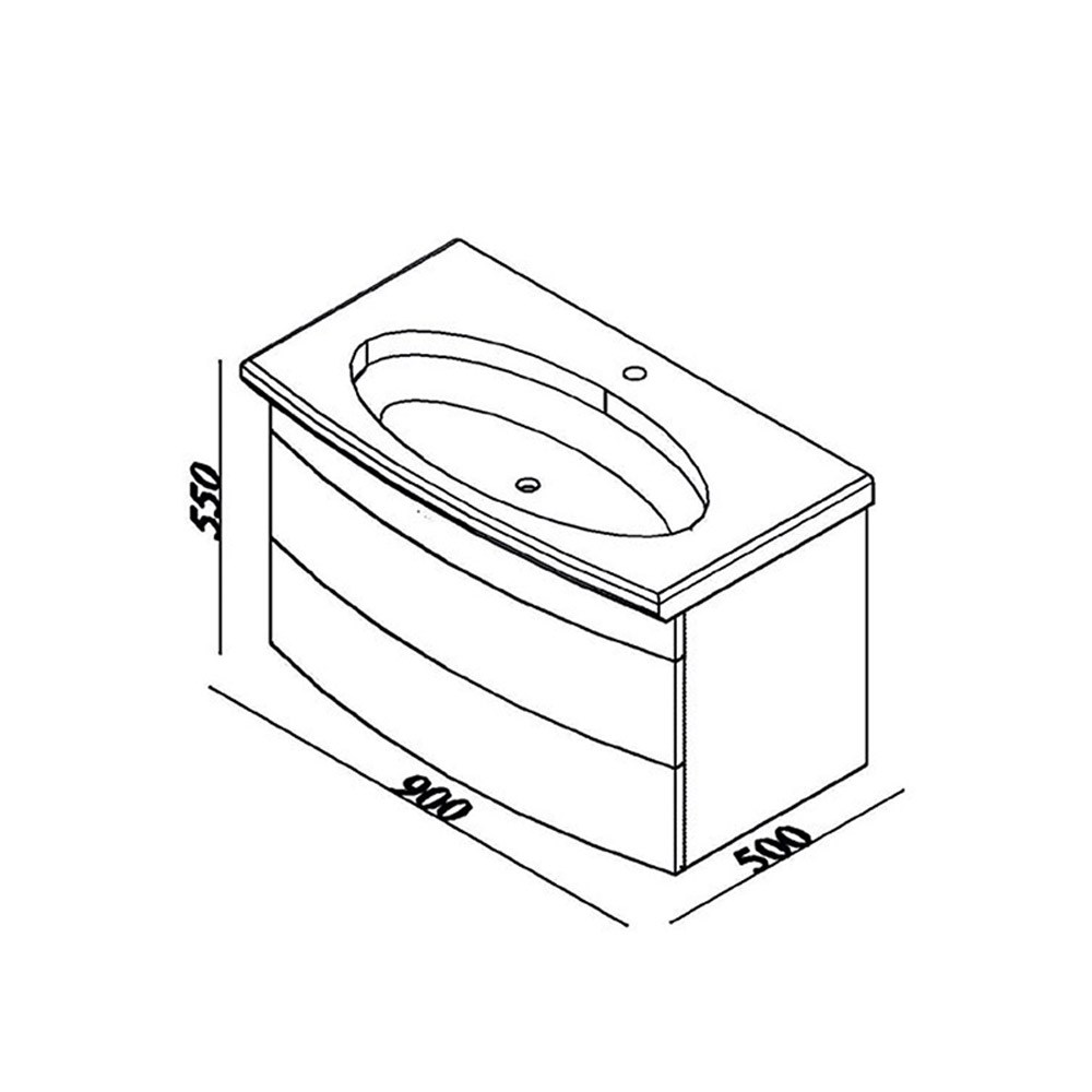 Lineart Asos 90 cm Banyo Dolabı Alt Modülü