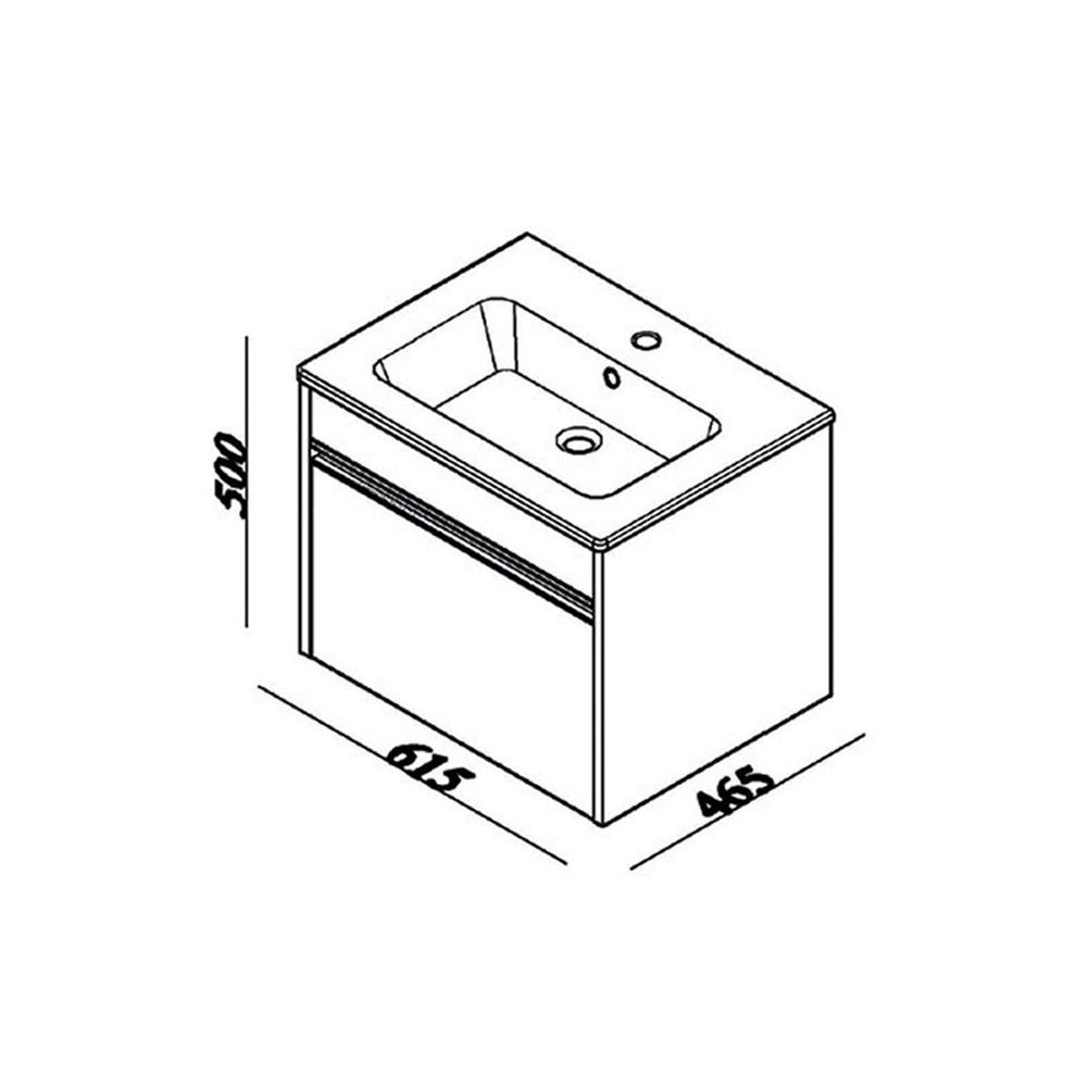 Lineart Balat 60 cm Banyo Dolabı Alt Modülü