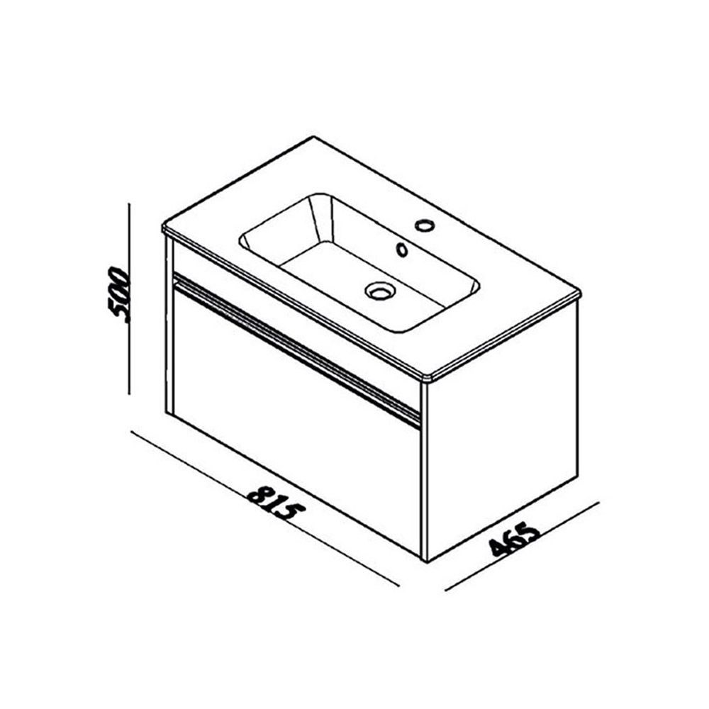 Lineart Balat 80 cm Banyo Dolabı Alt Modülü