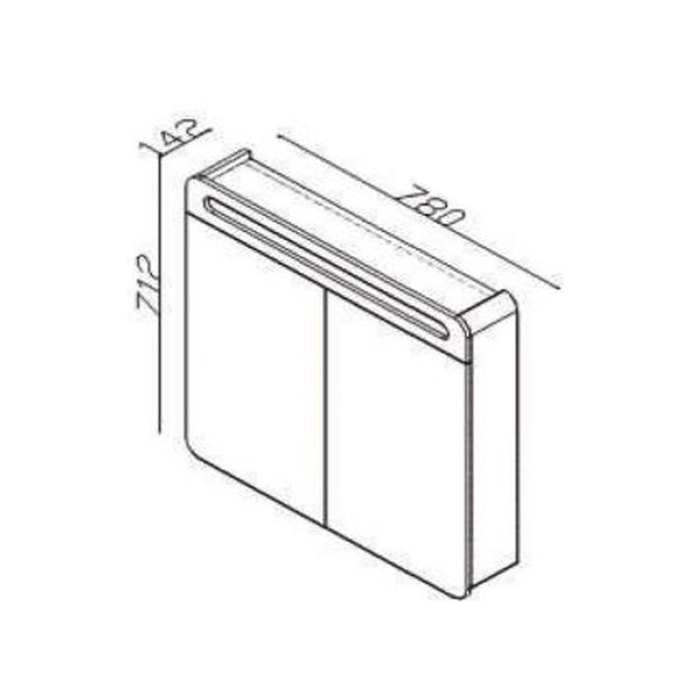 Lineart Efes 78 cm Ledli Dolaplı Ayna