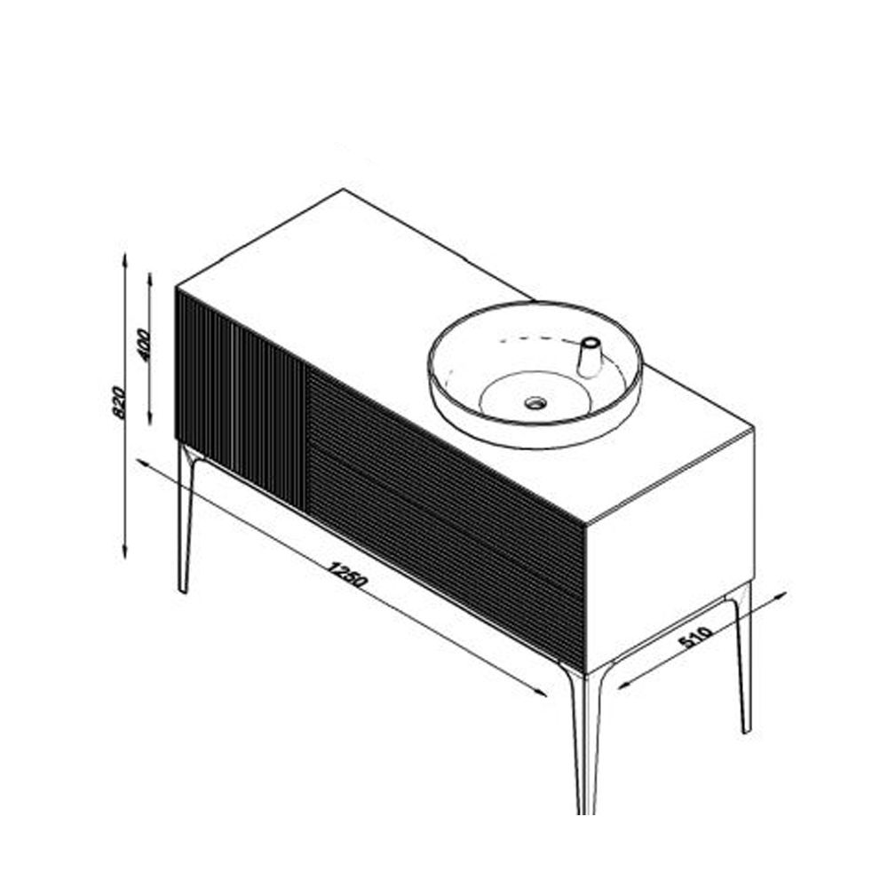 Lineart Electra 125 cm Banyo Dolabı Alt Modülü