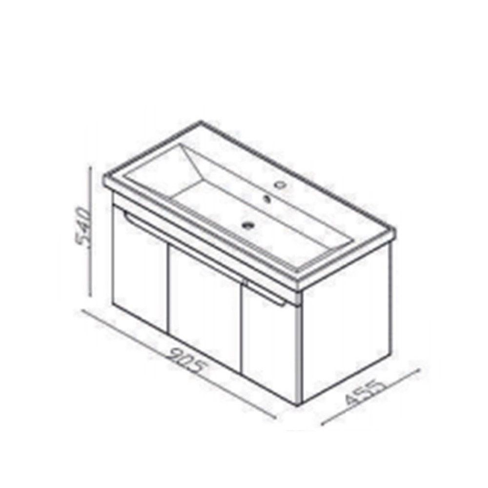Lineart Enjoy 90 cm Lavabolu Kapaklı Alt Modül