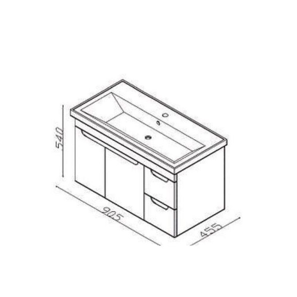 Lineart Enjoy 90 cm Lavabolu Kapaklı ve Çekmeceli Alt Modül