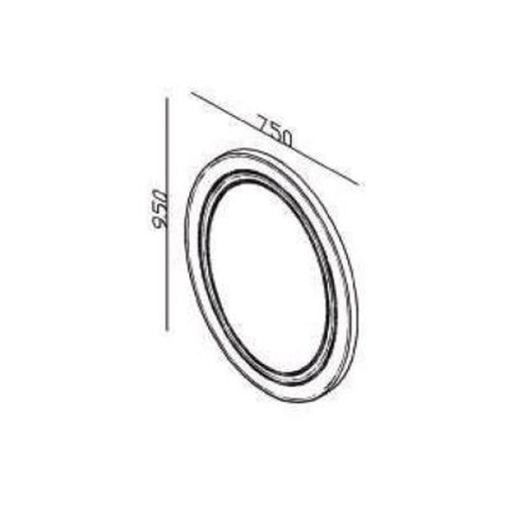 Lineart Fiona 75x95 cm Ledli Çerçeveli Oval Ayna