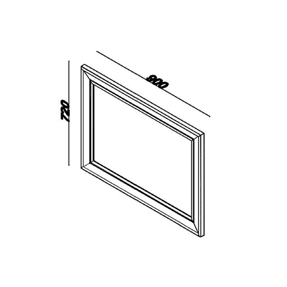 Lineart Frame 90 cm Çerçeveli Dikdörtgen Ayna