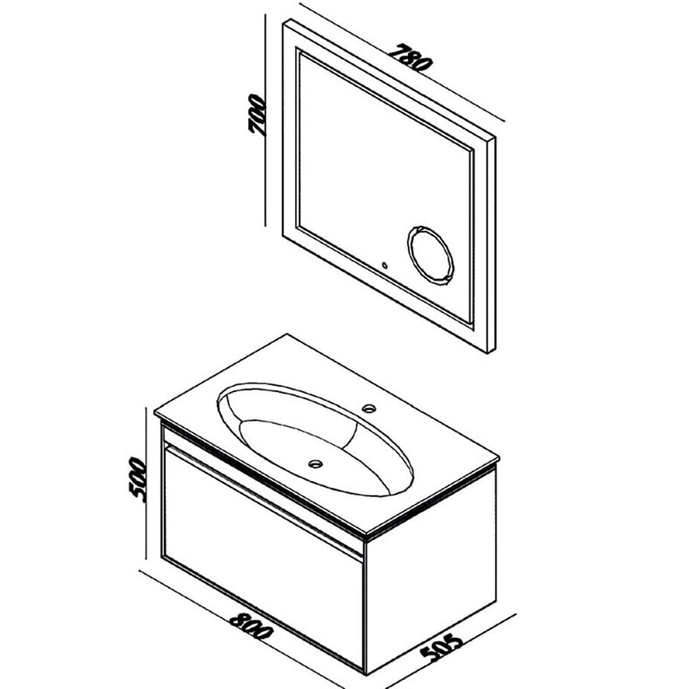 Lineart Icon 80 cm Banyo Dolabı 810