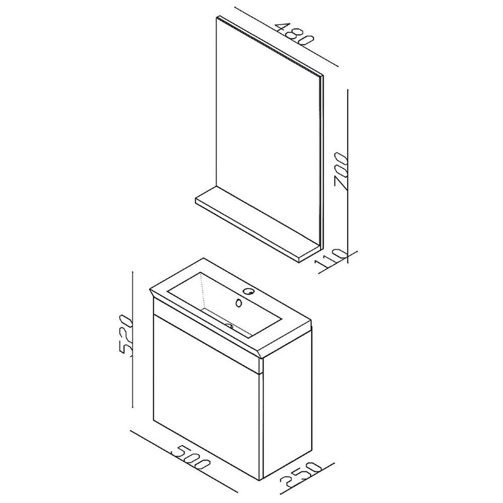 Lineart İnci 50 cm Banyo Dolabı 500