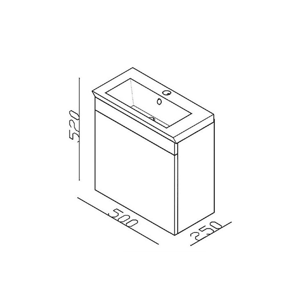Lineart İnci 50 cm Banyo Dolabı Alt Modülü
