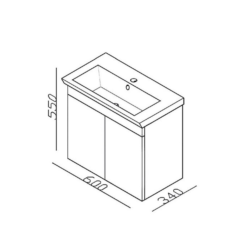 Lineart İnci 60 cm Banyo Dolabı Alt Modülü