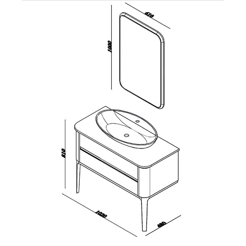 Lineart La Vie 100 cm Banyo Dolabı 1000