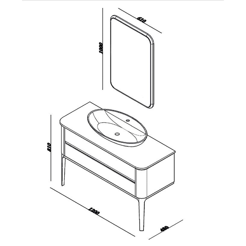 Lineart La Vie 120 cm Banyo Dolabı 1200