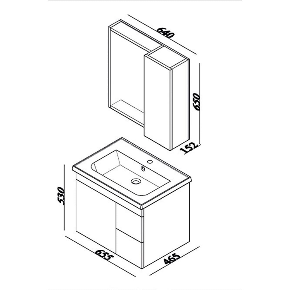 Lineart Linea 65 cm Banyo Dolabı 650