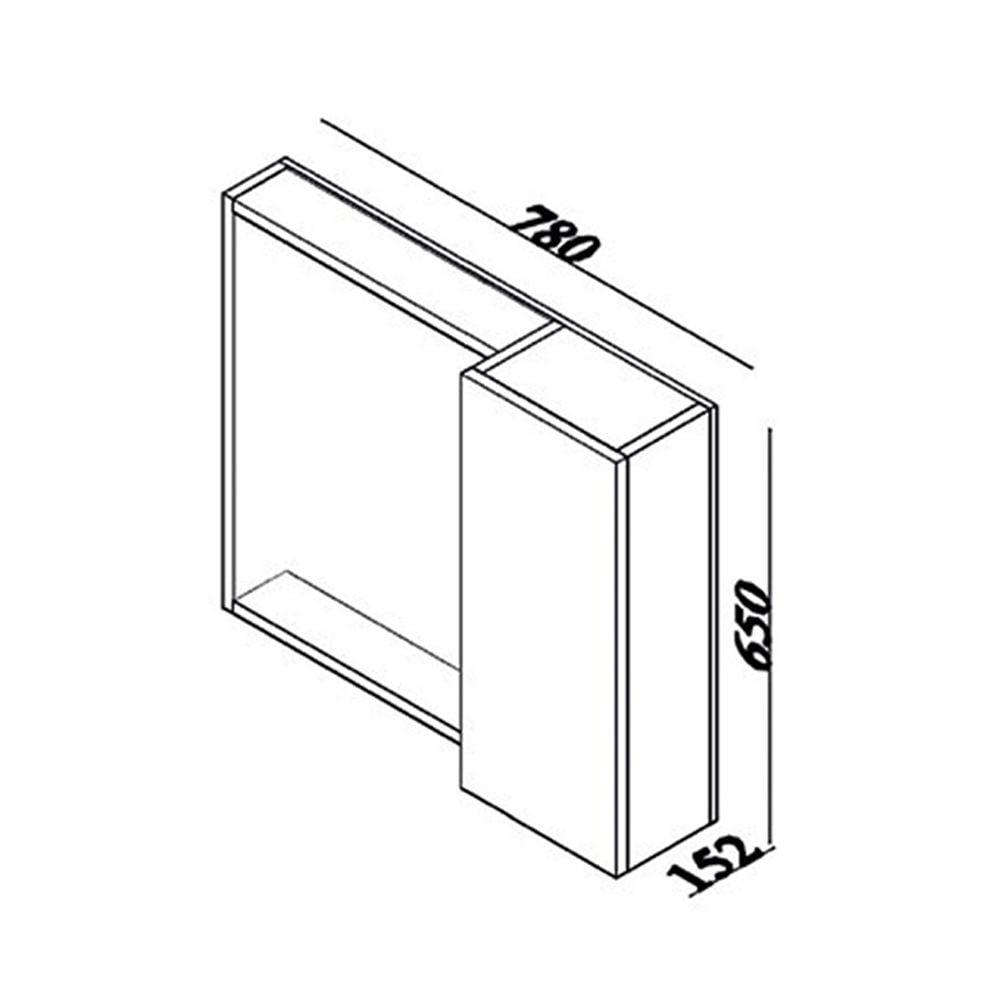 Lineart Linea 78 cm Led Spotlu Dolaplı Ayna
