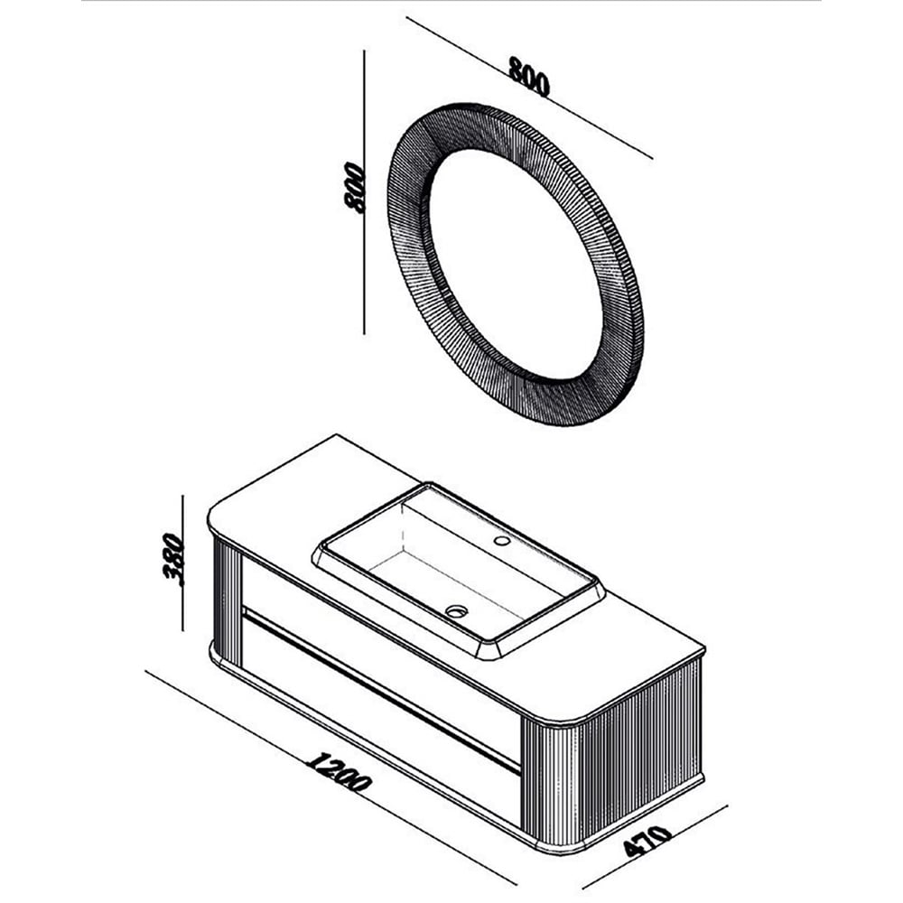 Lineart Maison 120 cm Banyo Dolabı 1200