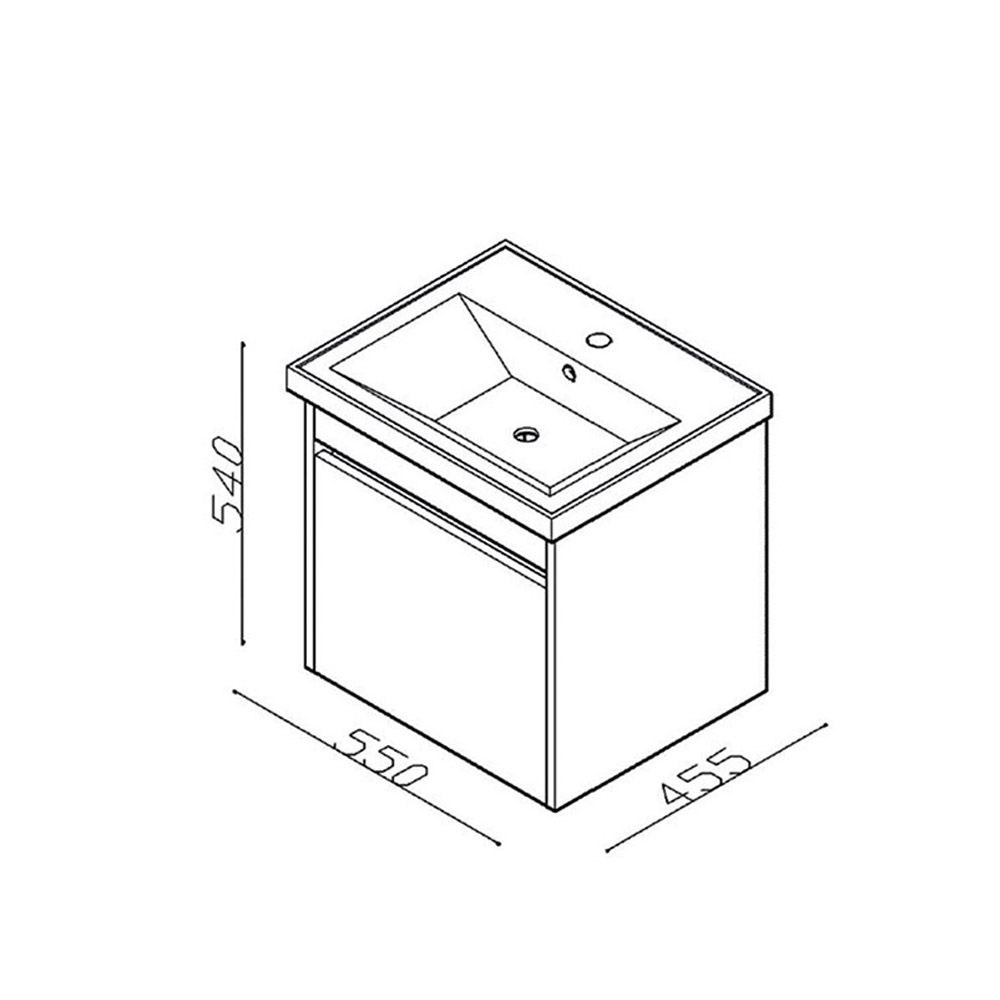 Lineart Mars 55 cm Banyo Dolabı Alt Modülü