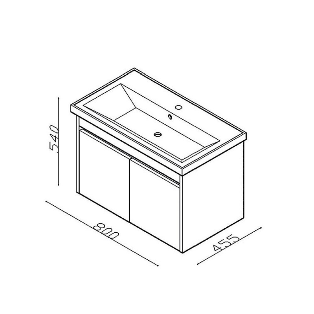 Lineart Mars 80 cm Banyo Dolabı Alt Modülü