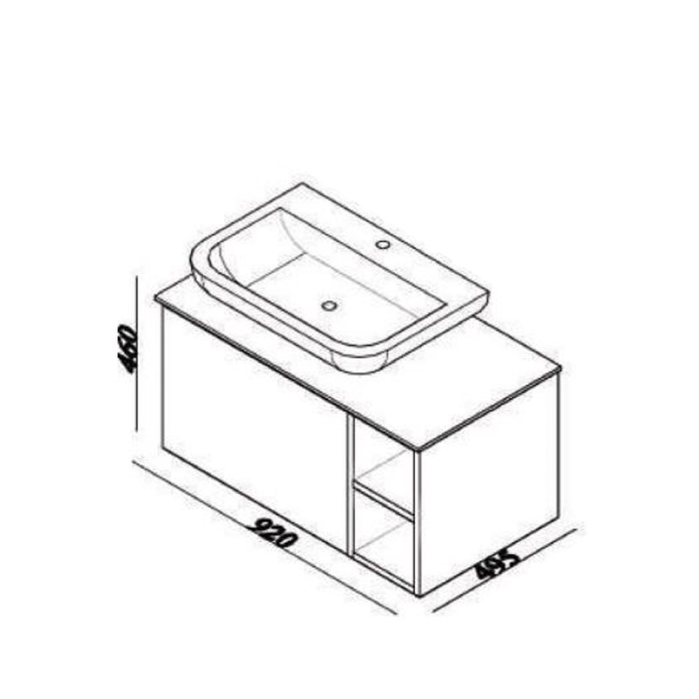 Lineart Ritmo 92 cm Banyo Dolabı Alt Modülü