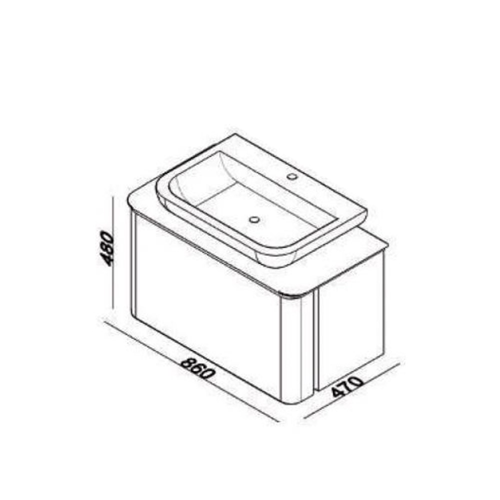 Lineart Sensio 85 cm Siyah Banyo Dolabı Alt Modülü