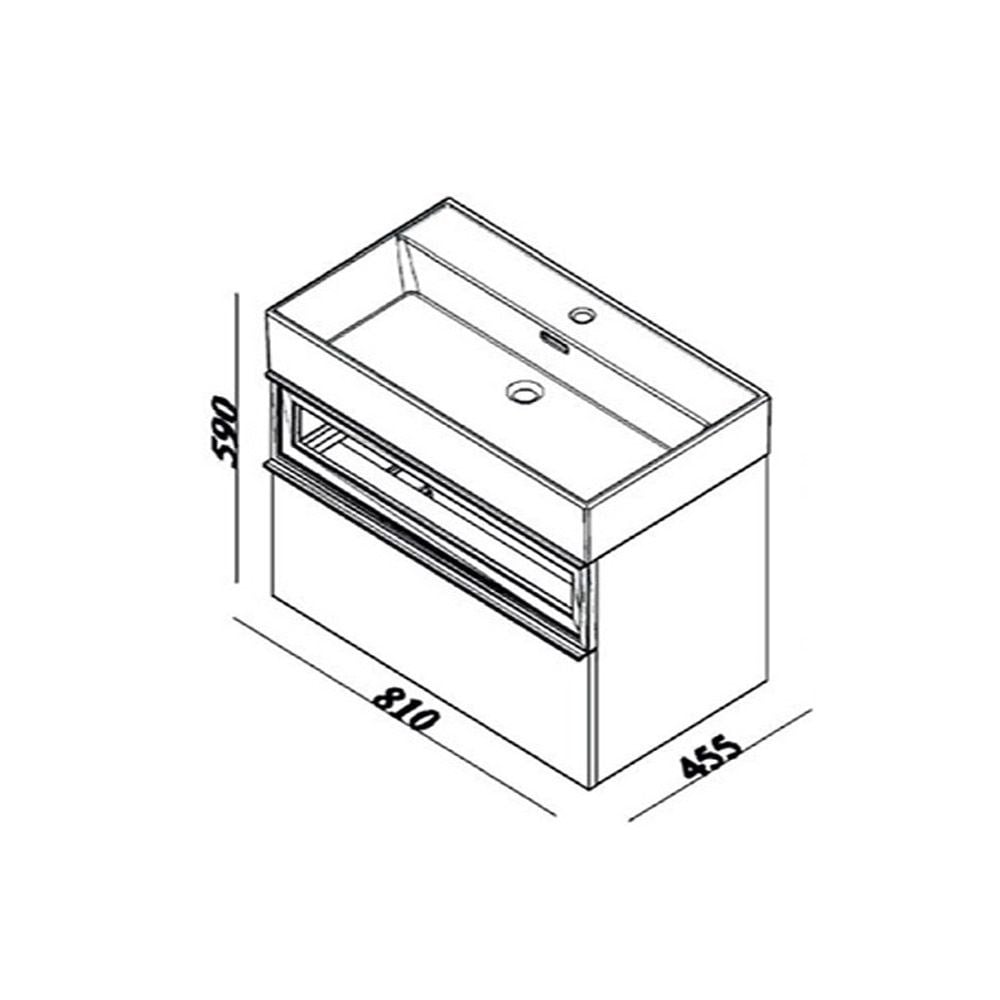Lineart Sharp 80 cm Banyo Dolabı Alt Modülü