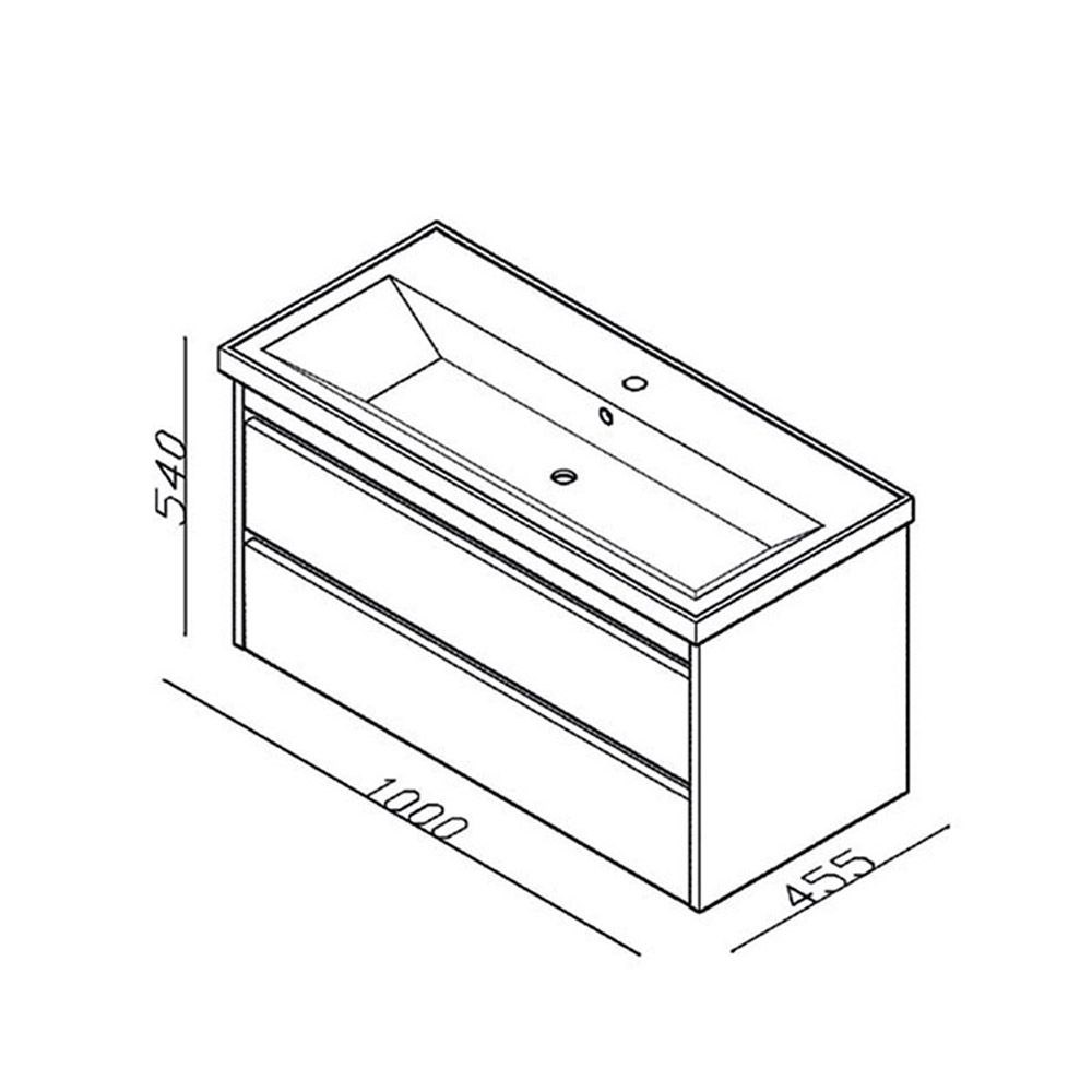 Lineart Soft 100 cm Banyo Dolabı Alt Modülü