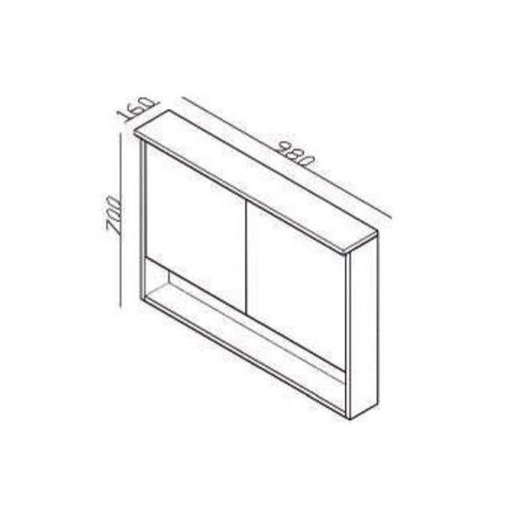 Lineart Soft 100 cm Led Spotlu Dolaplı Ayna