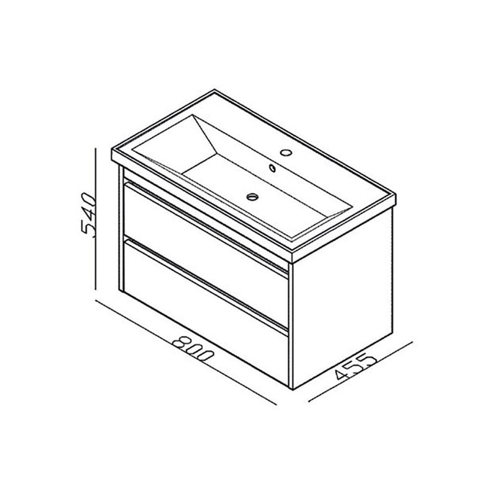 Lineart Soft 80 cm Banyo Dolabı Alt Modülü