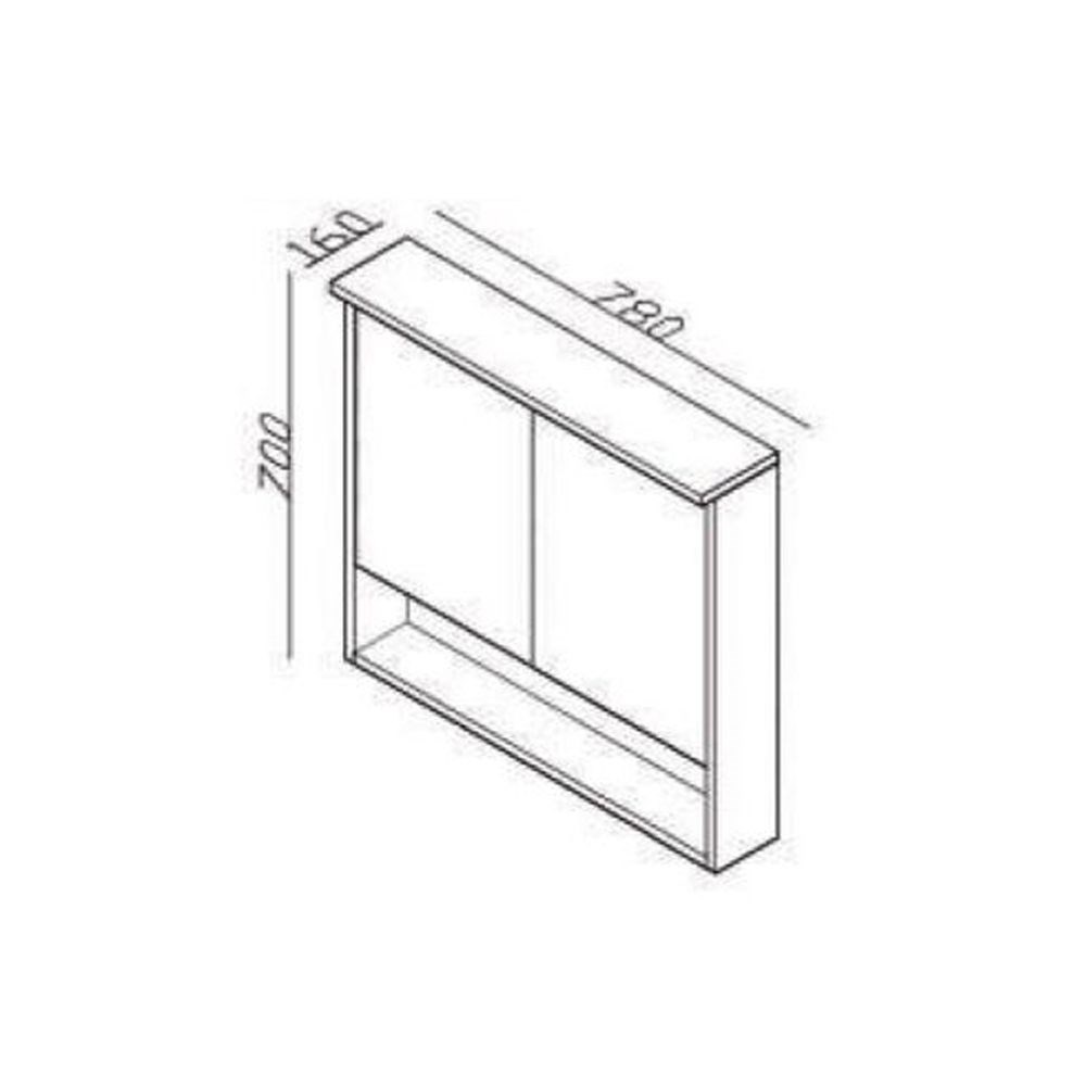 Lineart Soft 80 cm Led Spotlu Dolaplı Ayna