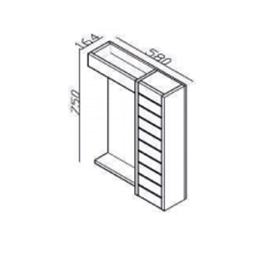 Lineart Strip 58 cm Led Spotlu Dolaplı Ayna