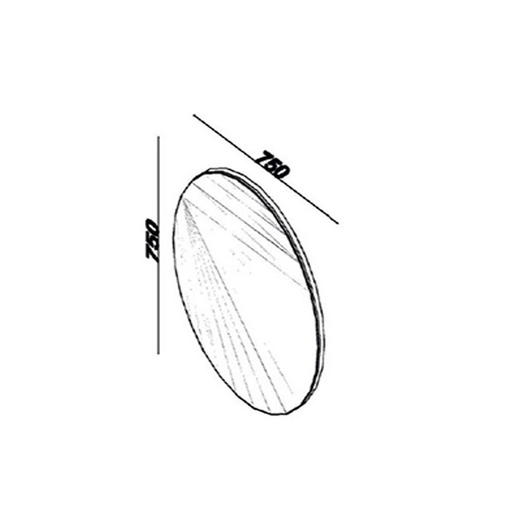 Lineart Timber 75 cm Ledli Oval Ayna