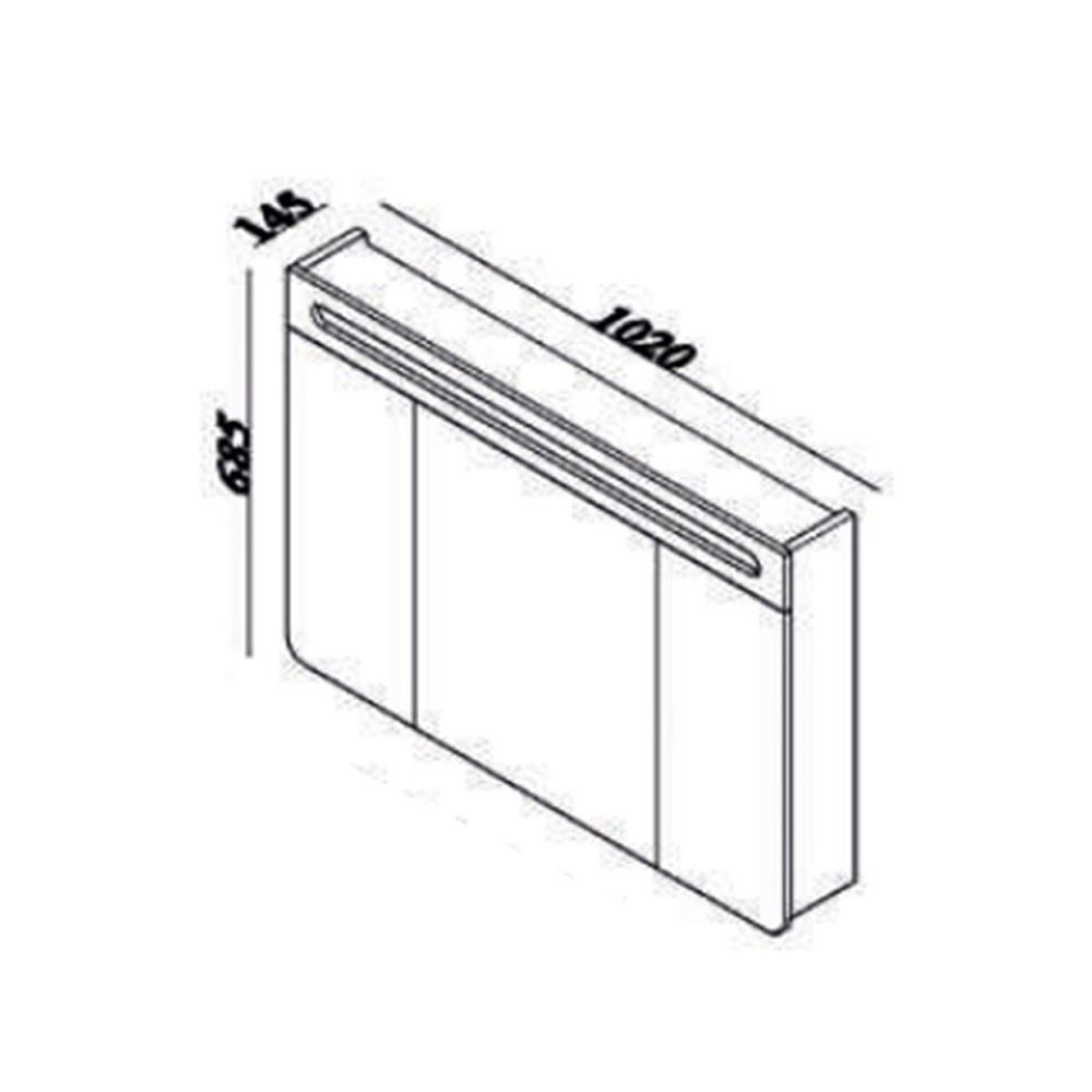 Lineart Wing 102 cm Ledli Dolaplı Ayna