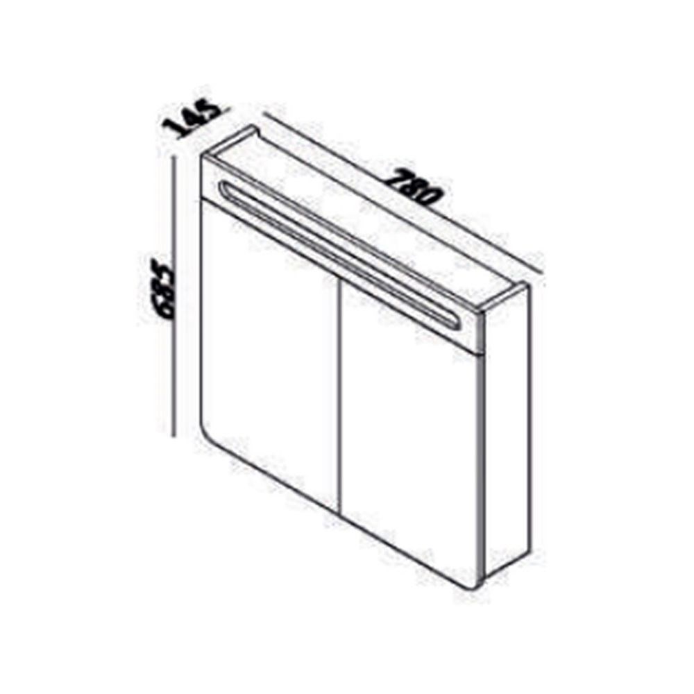 Lineart Wing 78 cm Ledli Dolaplı Ayna
