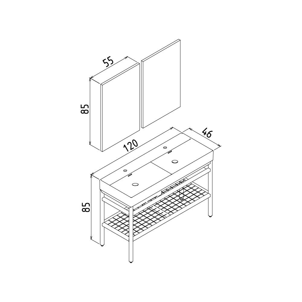 Orka Capetown 120 cm Banyo Dolabı