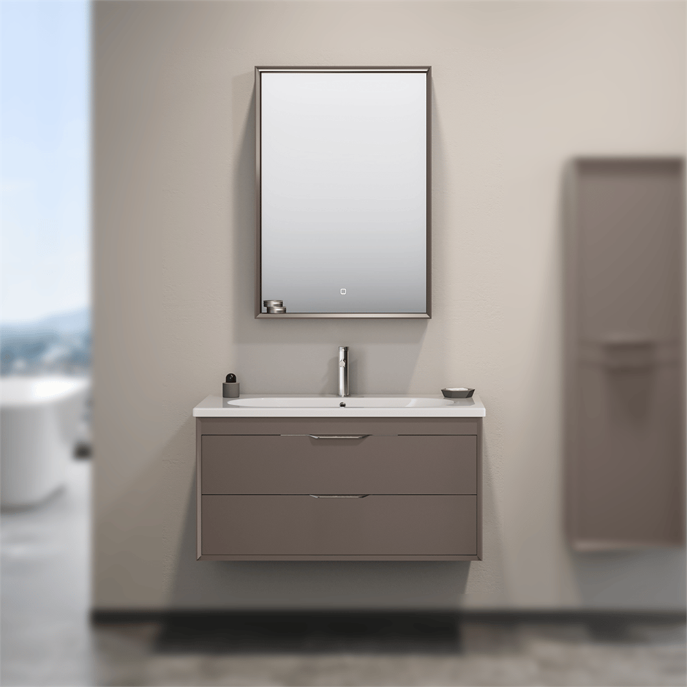 OrkaClay 100 cm Çift Çekmeceli Banyo Dolabı