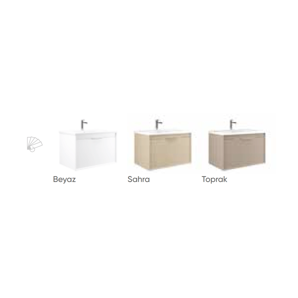 Orka Clay 100 cm Çift Çekmeceli Banyo Dolabı Alt Modülü