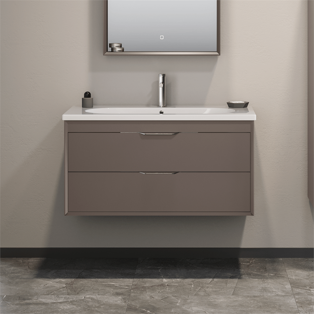 Orka Clay 100 cm Çift Çekmeceli Banyo Dolabı Alt Modülü