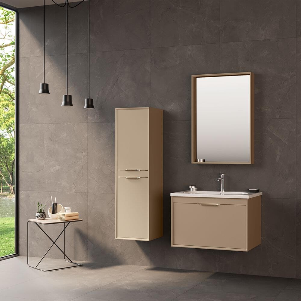 Orka Clay 80 cm Banyo Dolabı