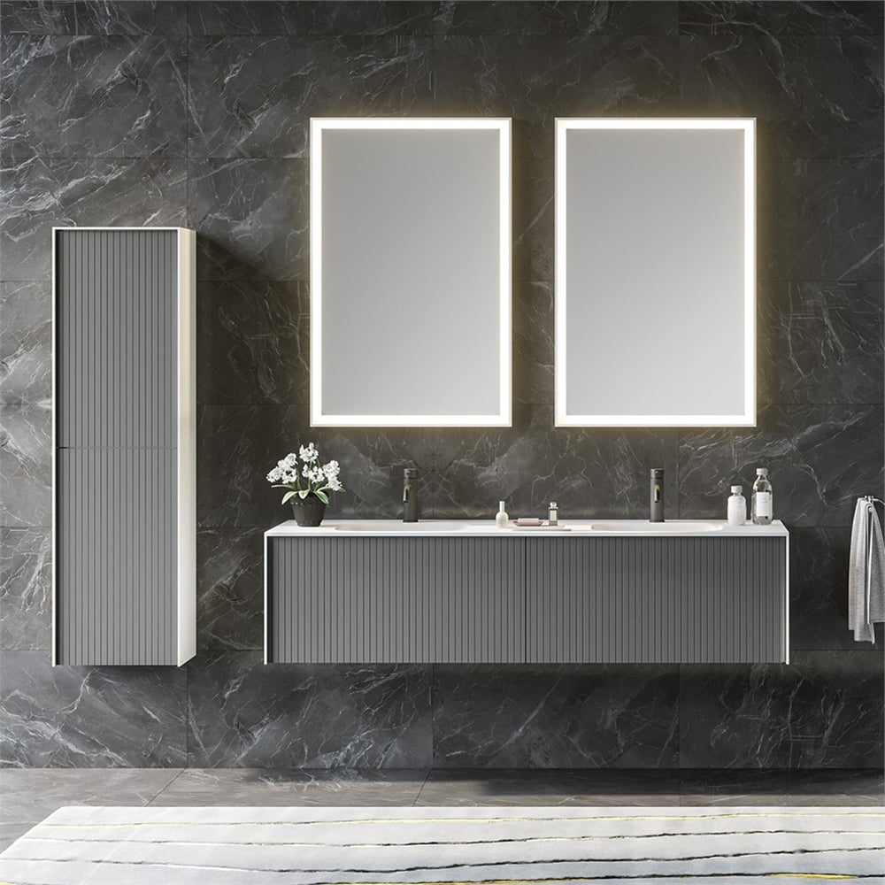 Orka Cube 160 cm Çift Gözlü Banyo Dolabı