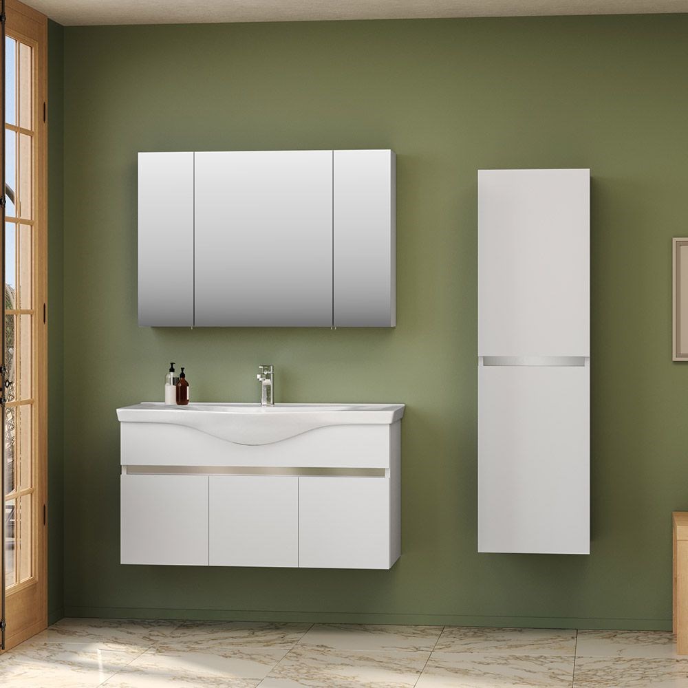 Orka Dinar 100 cm Kapaklı Banyo Dolabı
