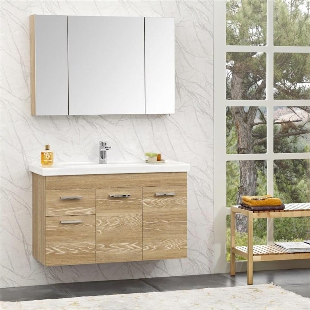 Orka Enez 100 cm Kapaklı Banyo Dolabı