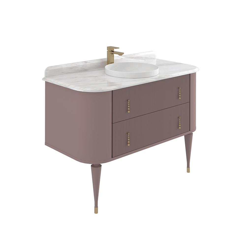 Orka Felice 120 cm Ahşap Ayaklı Banyo Dolabı Alt Modülü