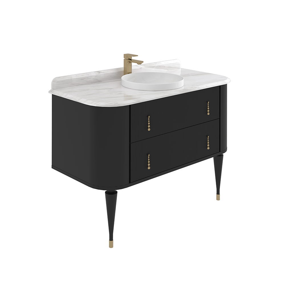 OrkaFelice 120 cm Ahşap Ayaklı Banyo Dolabı Alt Modülü