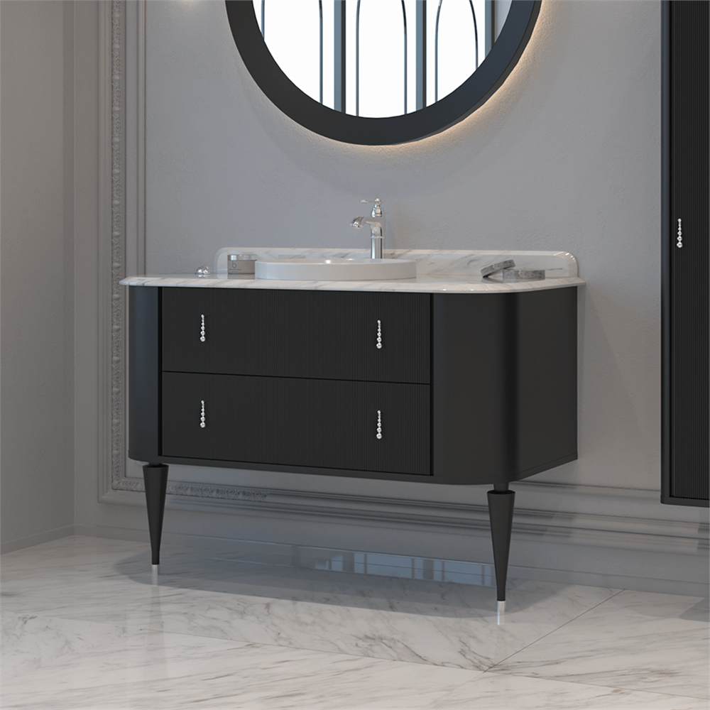 Orka Felice 120 cm Ahşap Ayaklı Banyo Dolabı Alt Modülü