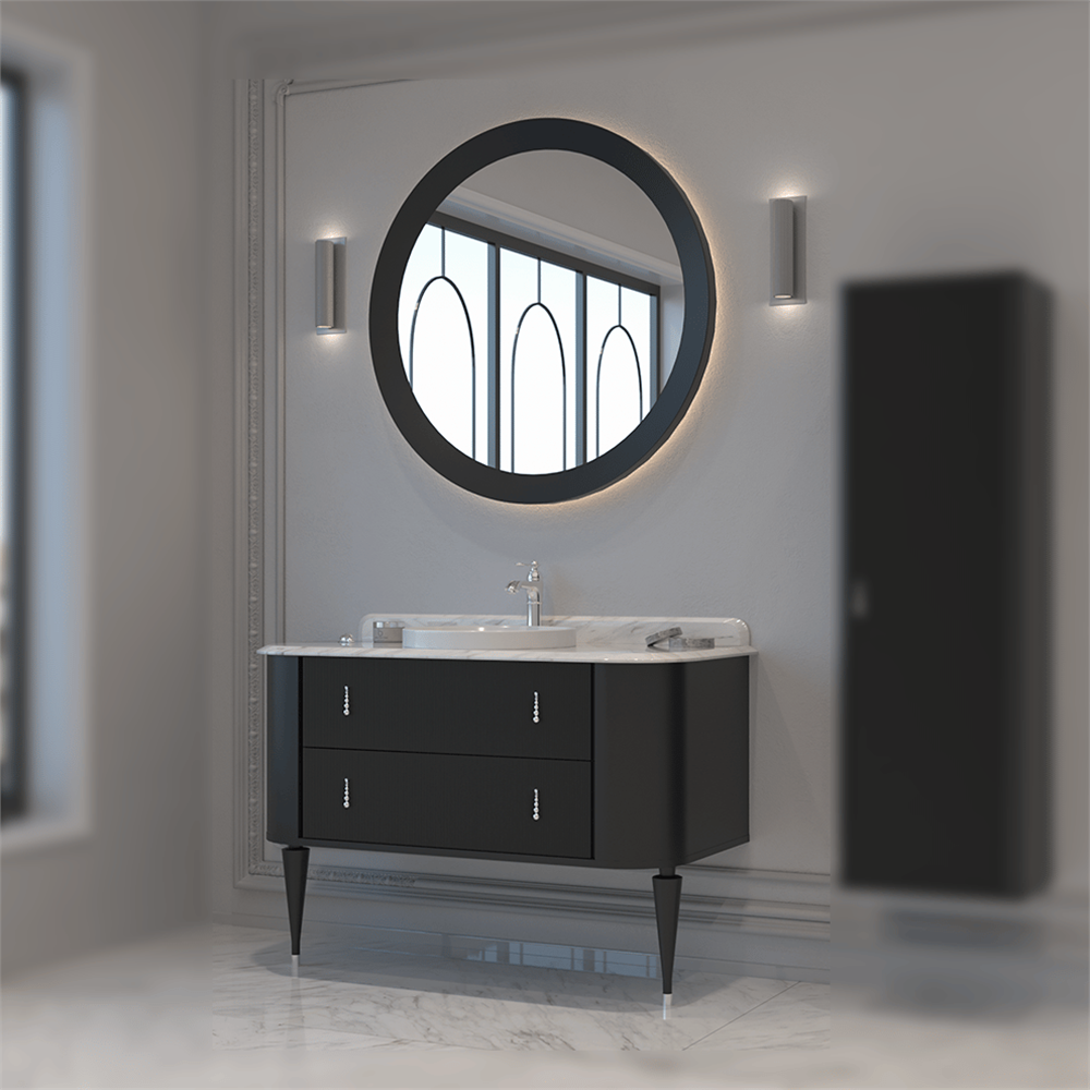 OrkaFelice 120 cm Ahşap Ayaklı Banyo Dolabı