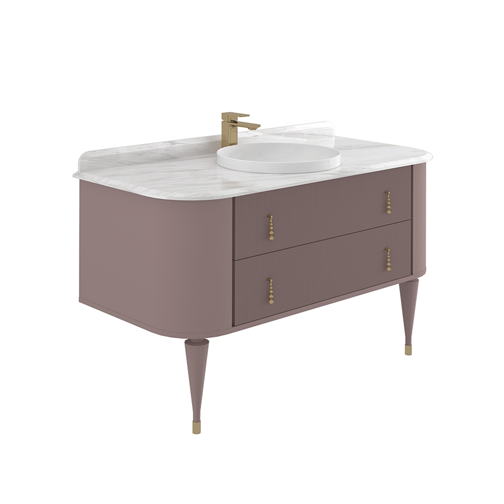 Orka Felice 140 cm Ahşap Ayaklı Banyo Dolabı Alt Modülü