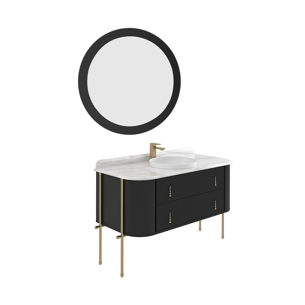 OrkaFelice 140 cm Metal Ayaklı Banyo Dolabı