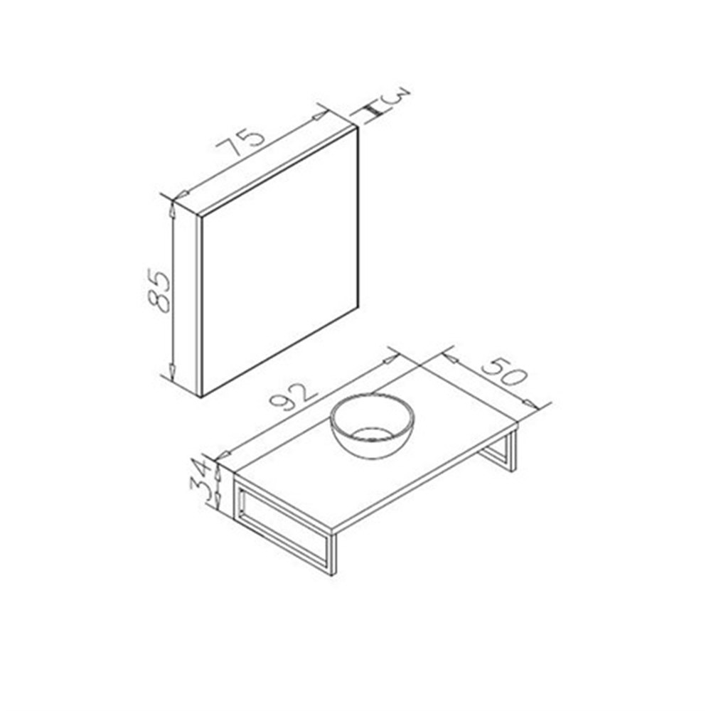Orka Kestel 95 cm Banyo Dolabı